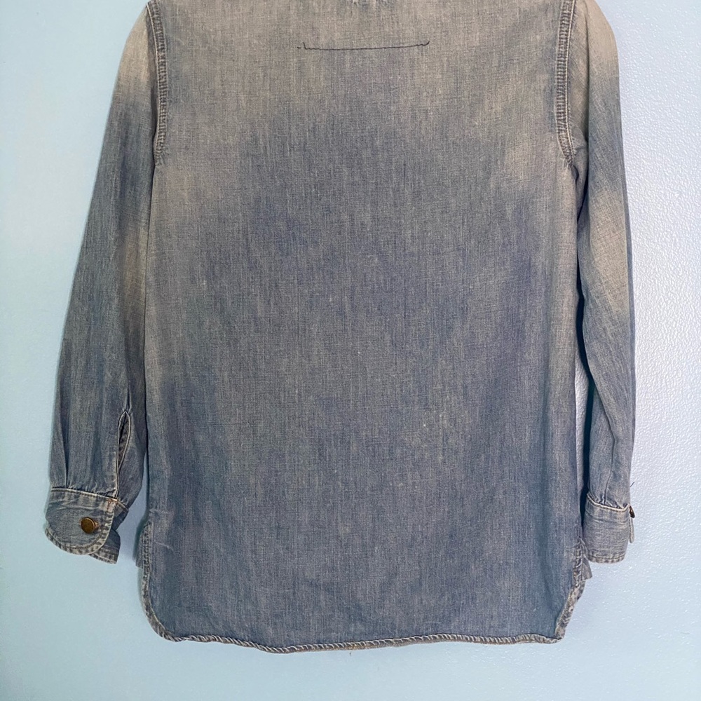 Current/Elliott Denim Utility Shirt Miner sz 0 - Picture 5 of 7